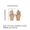 Zirconia Basketball Copper Charms, Golden Plated DIY Jewelry Pendants for Earring Necklace Craft