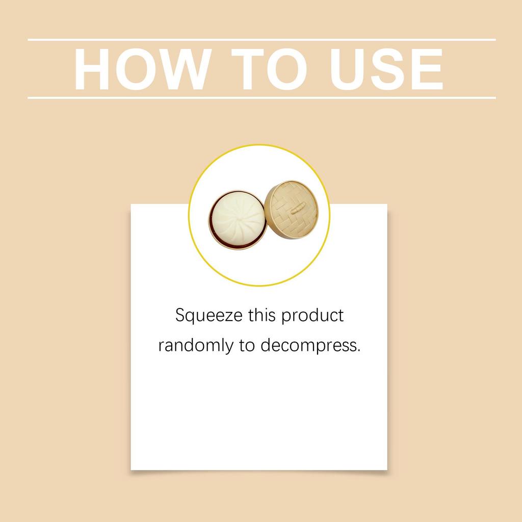 Süßes Baozi-Knetspielzeug mit langsamer Rückfederung zur Stressbewältigung - Weiches, lustiges und tragbares Büro-Dekorationsobjekt