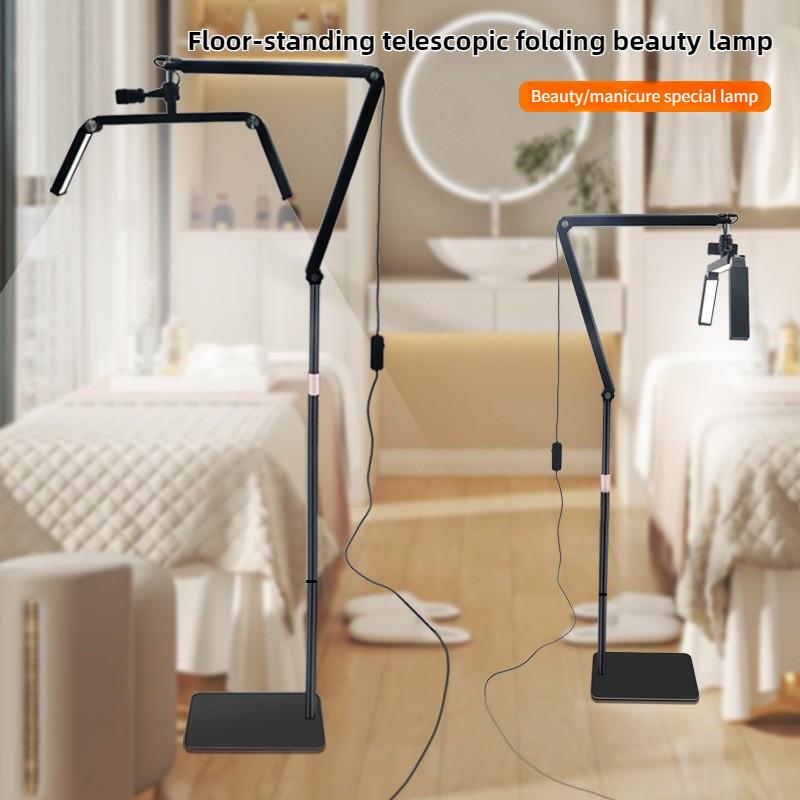 26 Inch Adjustable Color Temperature Beauty Fill Light Floor Standing Telescopic Foldable Beauty Lamp WhiteDesktopFoldableLight