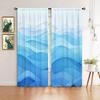 2pcs Artistic Waves Printed Curtain for Home Decor - Rod Pocket Window Treatment for Bedroom, Office, Kitchen and Living Room