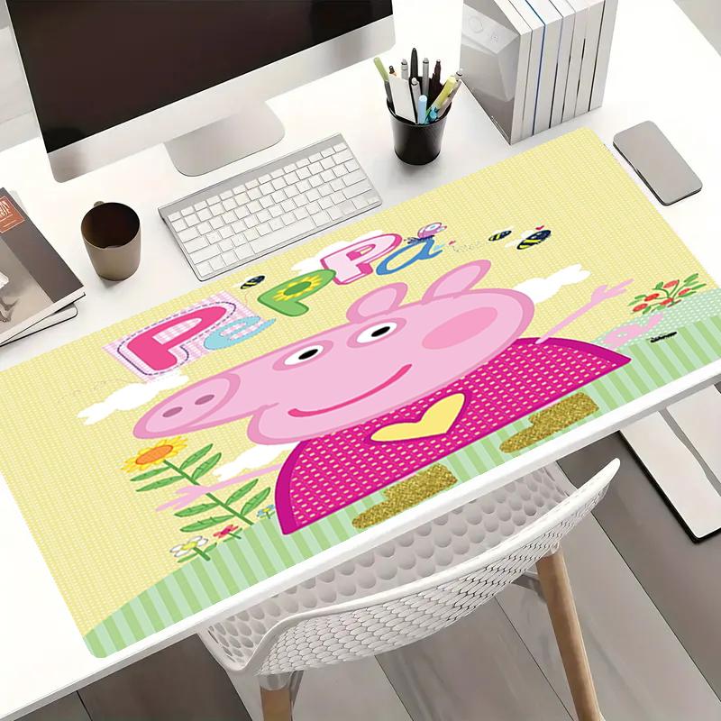 Peppa Pig Theme Mouse Pad, Non Slip Rubber Base, Multifunctional Office & Home Decor, Perfect for Workspace Personalization.