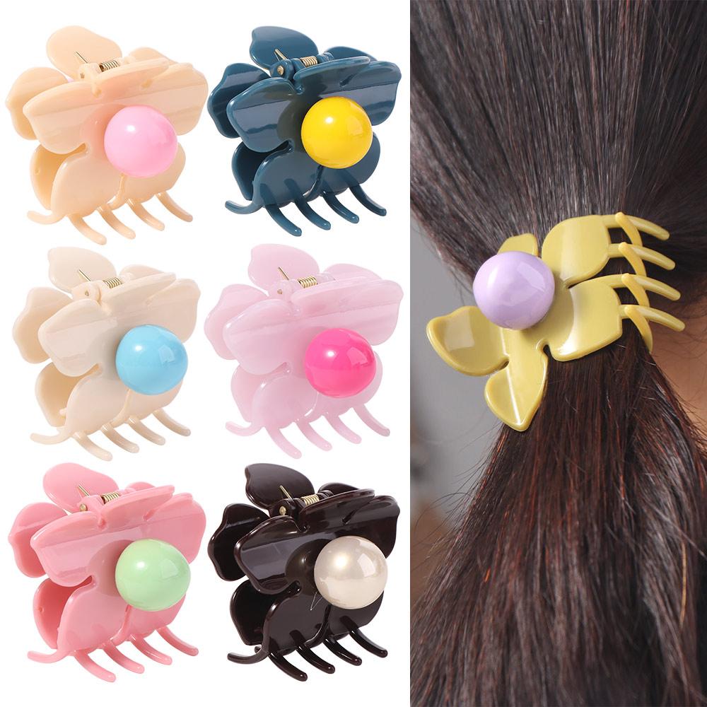 Hairpin Flower Hair Claw Plastic Plastic Shark Clip Sweet Hair Crab Clip Streetwear