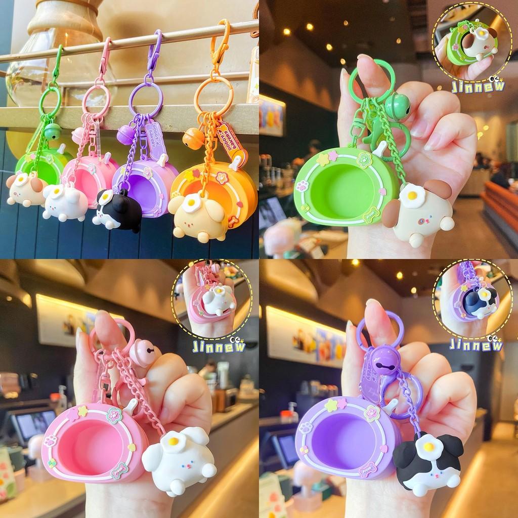 Egg Dog Poached Keychain Backpack Pendant Cartoon Bag Decoration Gifts Kids