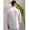 Men's Cotton Shirt Regular Fit Mandarin Collar Long Sleeve Striped