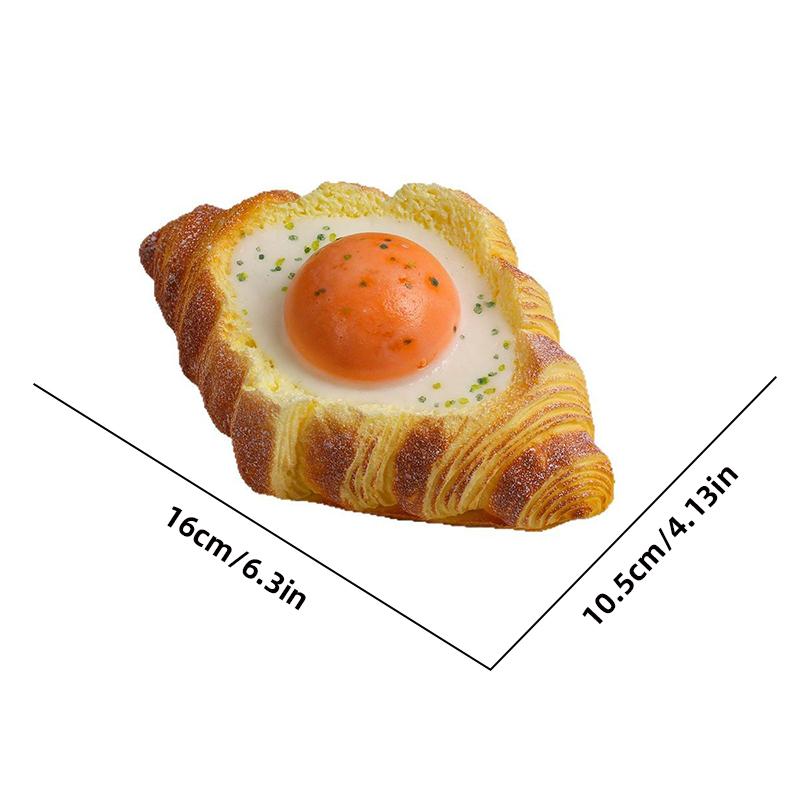Stressabbau Spielzeug Langsam Aufgehend Squishy Kuchen Brot Croissant Toast Spiegelei Simulation Essen Schreibtischspielzeug für Kinder Erwachsene Hand Entspannung