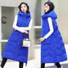 Damen Herbst Winter Kapuzen Ärmelloser Langer Weste Mantel Oberbekleidung Daunenjacke Baumwolle Gepolsterte Parkas Weste