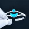 Dainty Turquoise Gemstone Handmade Cuff Bangle 925 Sterling Silver Cuff Bangle, Turquoise Bracelet For Wife , Unisex Bangle, Valentine's Day Gift