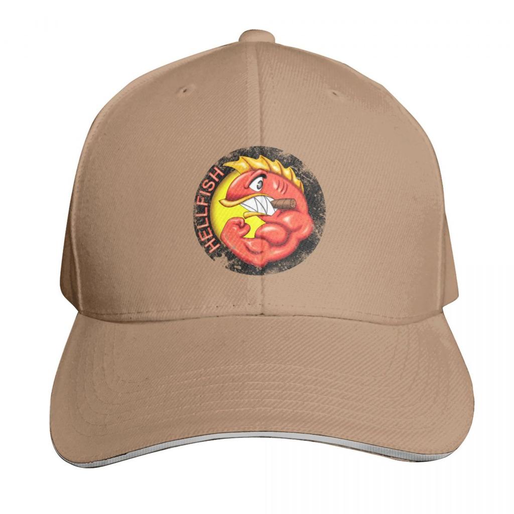 Vintage Flying Hellfish Baseball Cap Beach Outing Funny hats hiking hat Sunscreen Womens Golf Clothing Unisexs
