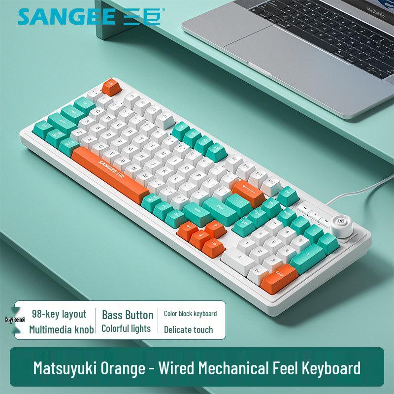 Three Giants Wired Gaming Keyboard & Mouse Set - Mechanical Feel, High Aesthetic Value for Esports, Laptop, & Office Use