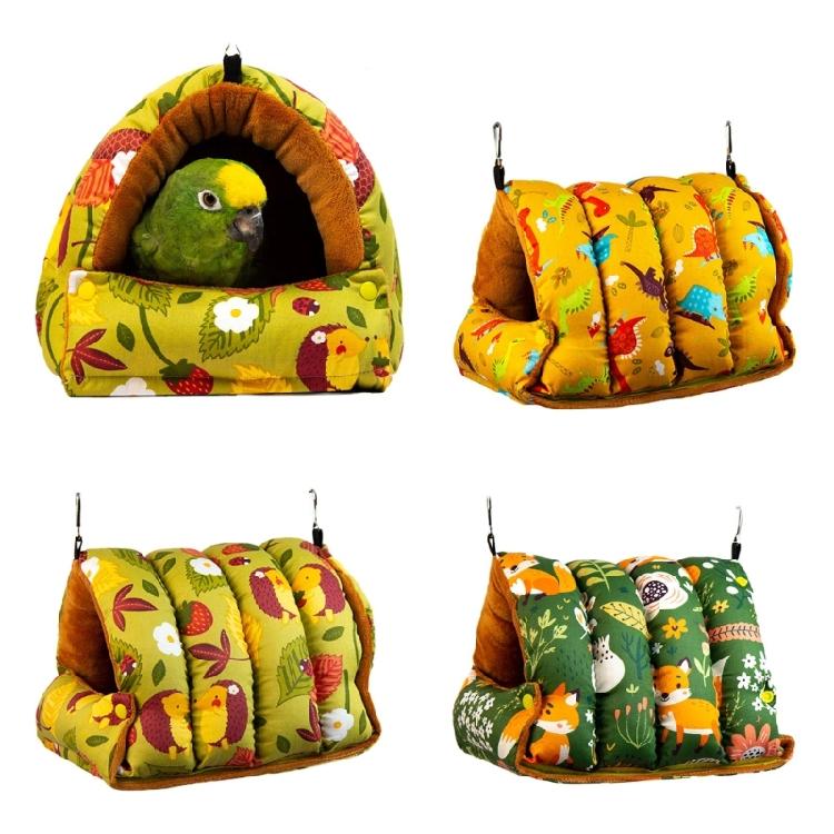 Fashion Pet Bird Parrot Cages Windproof Hammock Hut Tent Bed Hanging Cave
