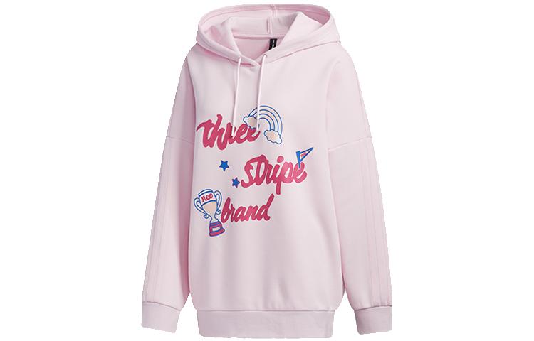 Adidas Neo Sweatshirts Women s Clear Pink Hooded Moderate Regular GP5874 XL
