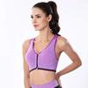 Women Zipper Sports Bra Professional Wireless Shockproof Bra Padded Fitness Underwear Vest Push Up Bra Plus Size