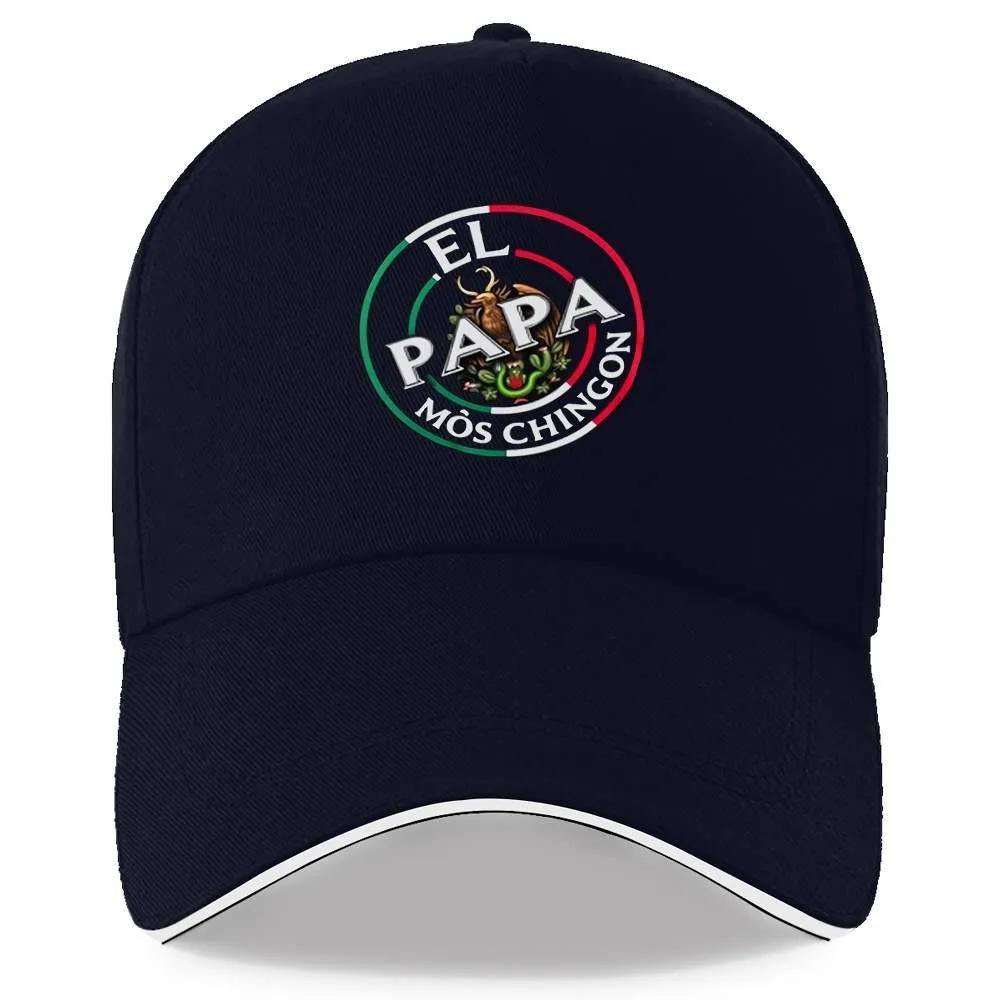 El Papa Mas Chingon Mexican Flag Graphic Adjustable Baseball Cap Casual Adult Hat One Size
