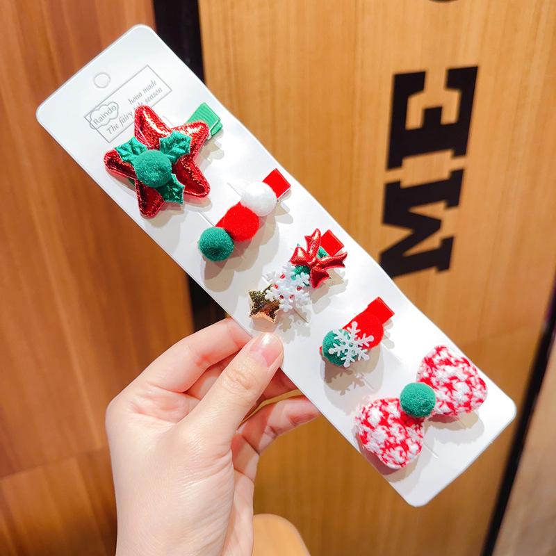 Pink 50-Piece Cute Hair Clip Set: Sweet Girly Japanese Cartoon Bangs Accessories