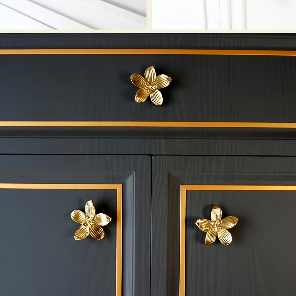 2/4 pieces elegant floral handles - modern and luxurious handles - suitable for dressing tables, bedside tables, wardrobes