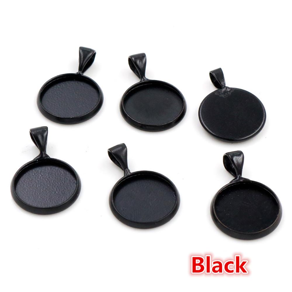 20pcs 12mm Inner Size Simple Pendant Cabochon Cameo Blank Base Setting Bezel Tray Charm for Earrings Bracelet Necklace Findings 