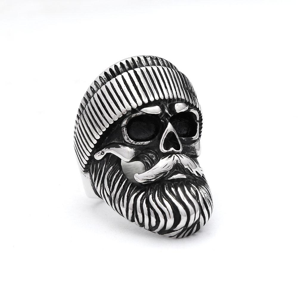 Vintage Gothic 316L Stainless Steel Skull Rings For Men Women Punk Hip Hop Motorcycle Band Jewelry Halloween Gifts