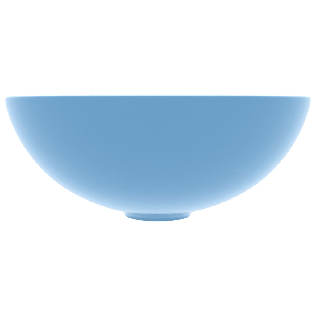 Ceramic Wash Basin Light Blue Round