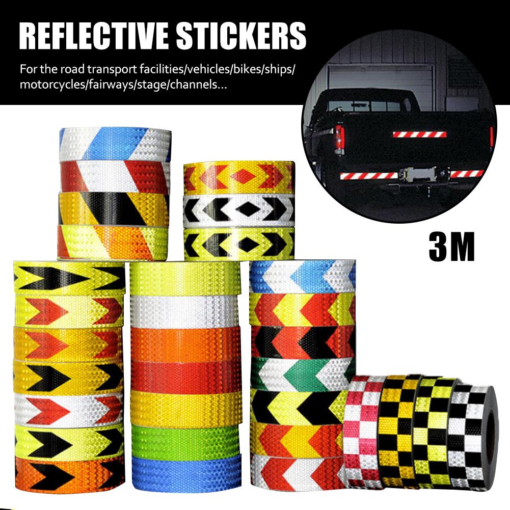 Car Safety Warning Tape Reflective Sticker Bike Frame Motorcycle Bicycle Decal Decor Reflective Strips Safety Mark Warning Tape