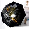 1pc Wolf Fashionable Automatic Opening/Closing Folding Umbrella with 8 Bones, Windproof Portable, Daily Use010