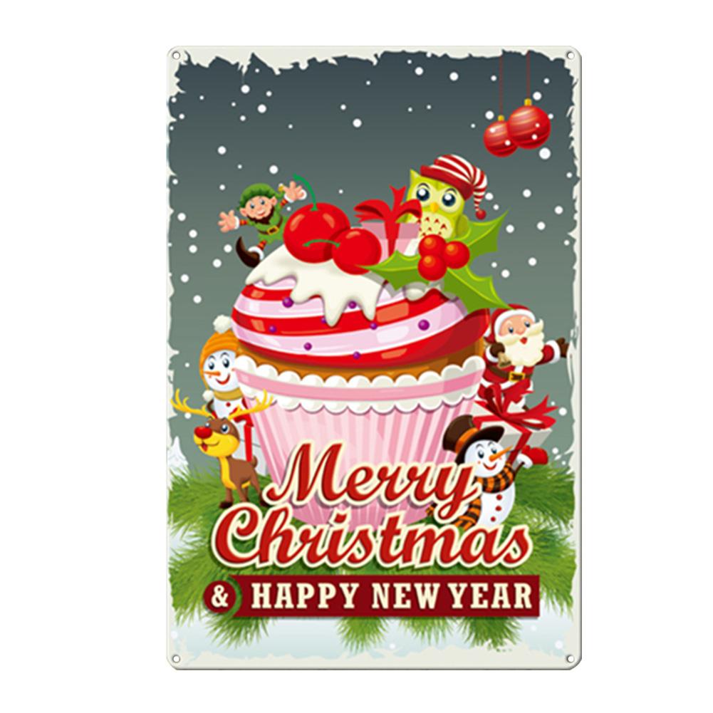 Merry Christmas Metal Tin Sign Plaque Santa Claus Posters New Year Iron Painting Home Bar Cafe Pub Decoration Wall Art Plates
