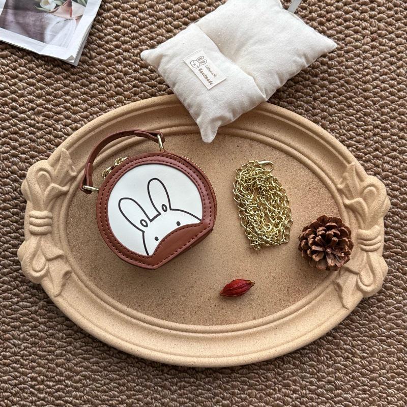 2025 Fashionable Girls' Rabbit Crossbody & Tote Bag – Cute Round Accessory for Little Girls