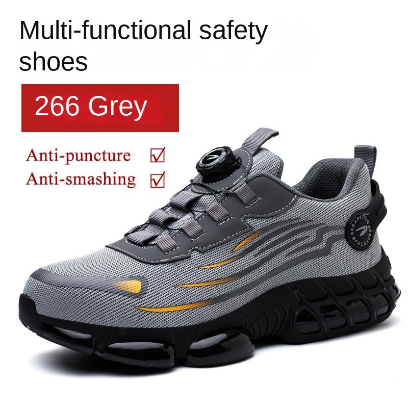 

Rotating Button Work Sneakers Safety Shoes Men Steel Toe Shoes Work Protective Men Boots Indestructible Shoes Puncture-proof 39