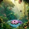 Outdoor Garden Bird Bath Fountain Feeder Hanging Style ABS Water Circulations System Squirrels Friendly Design