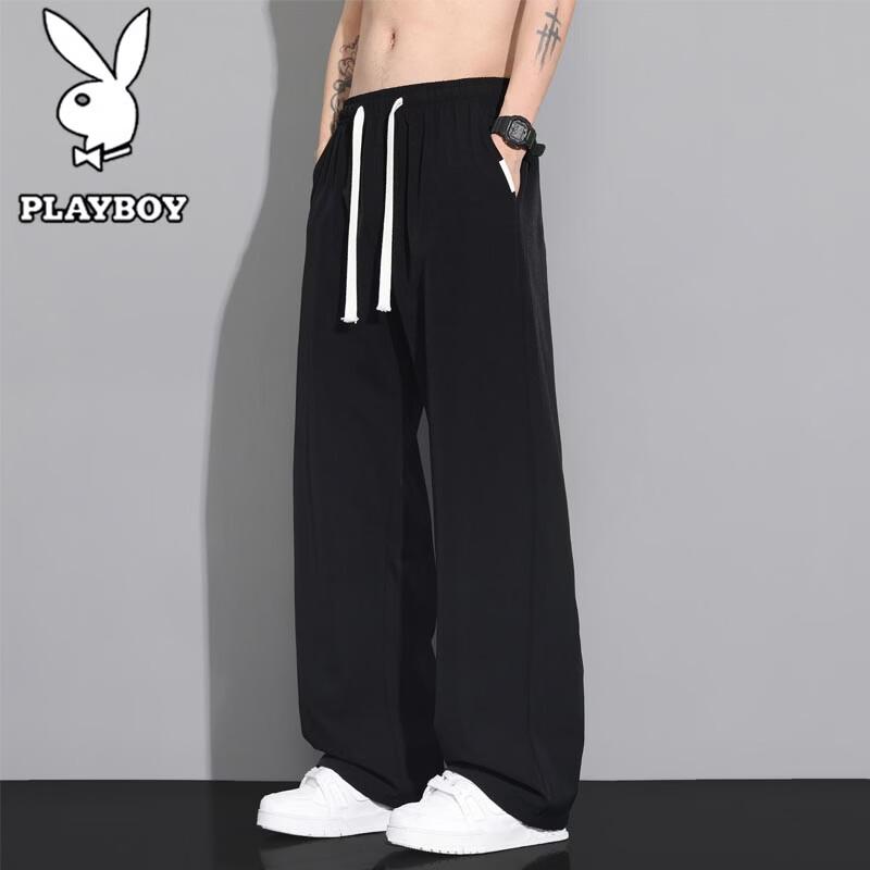 PLAYBOY Men s Ice-Feel Breathable Loose Casual Pants 6XL
