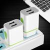 5V 2.1A EU Plug Dual USB Charger Waterdrop Design Travel Home Office Adapter Smart Fast Wall Charger for IPhone Samsung Smartphones Tablets