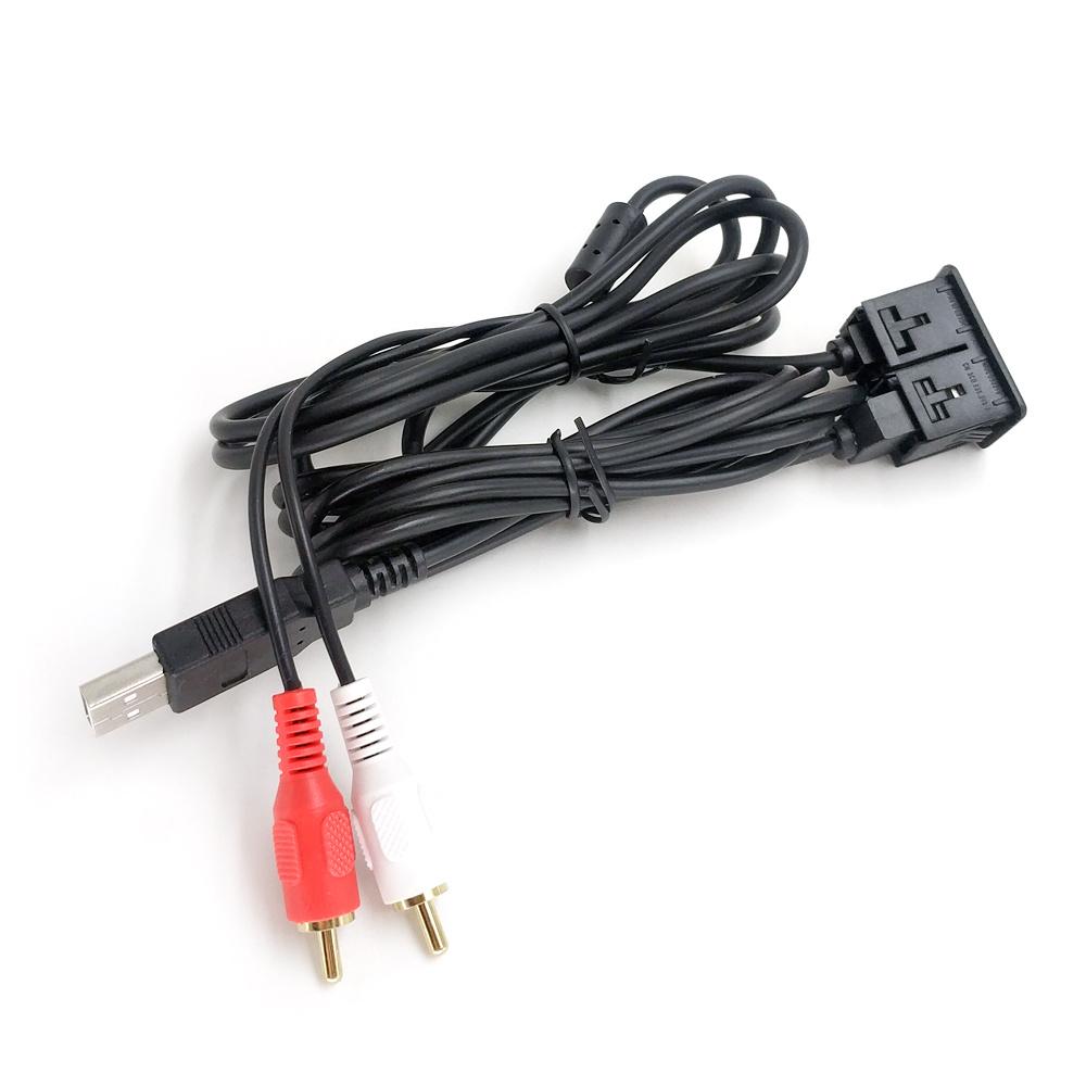 3.5mm Aux USB to 2 RCA Male Stereo Socket Extension Cable
