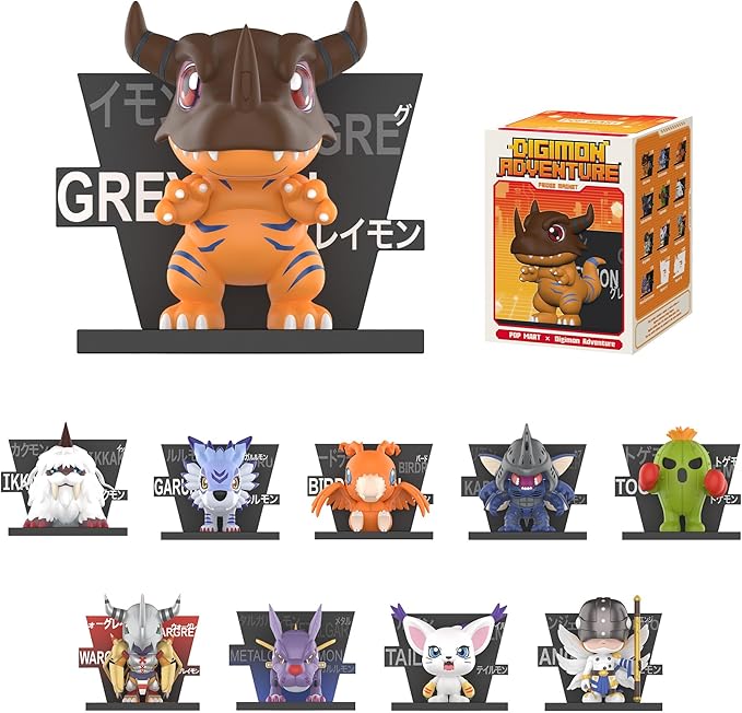 

POP MART Digimon Adventure Fridge Magnet Series Blind Box Figures, Holiday Birthday Gifts for Girls and Boys, Single Box