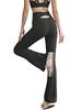 VEROMAN Flared Yoga Slimming Yoga Pants Size Women's Leggings, Pants, (Black, L) Ppi-lef043