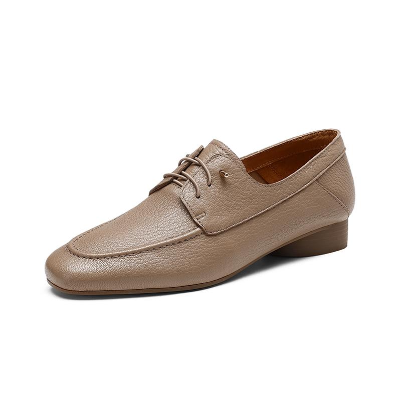 Fashion Women Casual Loafers Shoes Genuine Leather 2025 Spring Slip-On Low Heels Shoes Vintage Office Daily Size 34-40 Womens Shoes