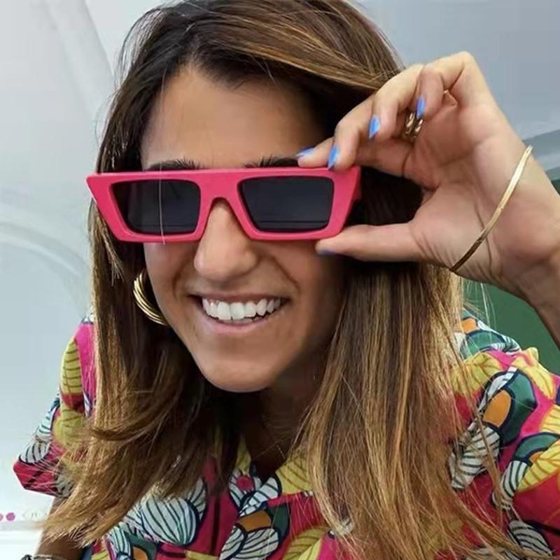 Vintage Fashion Colorful Square Sun Glasses Women Men Small Fresh Brand Designer Sunglasses Beach Travel Female Male Eyeglasses