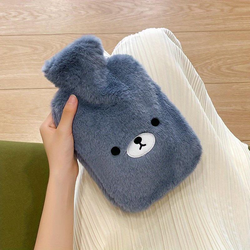 Cartoon Plush Hot Water Bottles for Students,Large Capacity Cozy Hand Warmers,Reusable Water-Filled Heat Packs for Winter Warmth