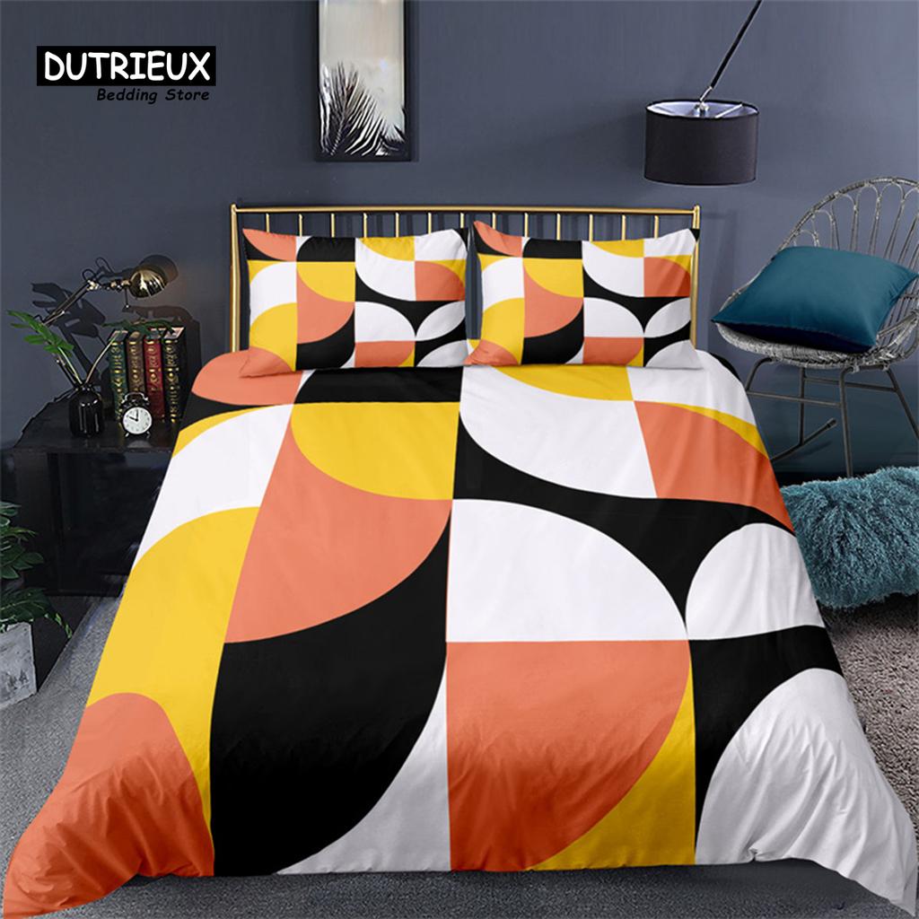 Soft Geometric Bedding Set King Queen Size Microfiber Honeycomb Pattern 3D Print Duvet Cover With Pillowcases Bedroom Decorative