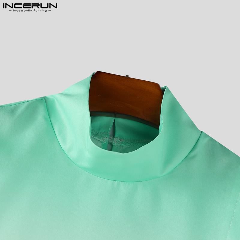 INCERUN 2PCS Men Sleeveless One Shoulder Gradient Tank Tops and Long Harem Pants Outfits Sets