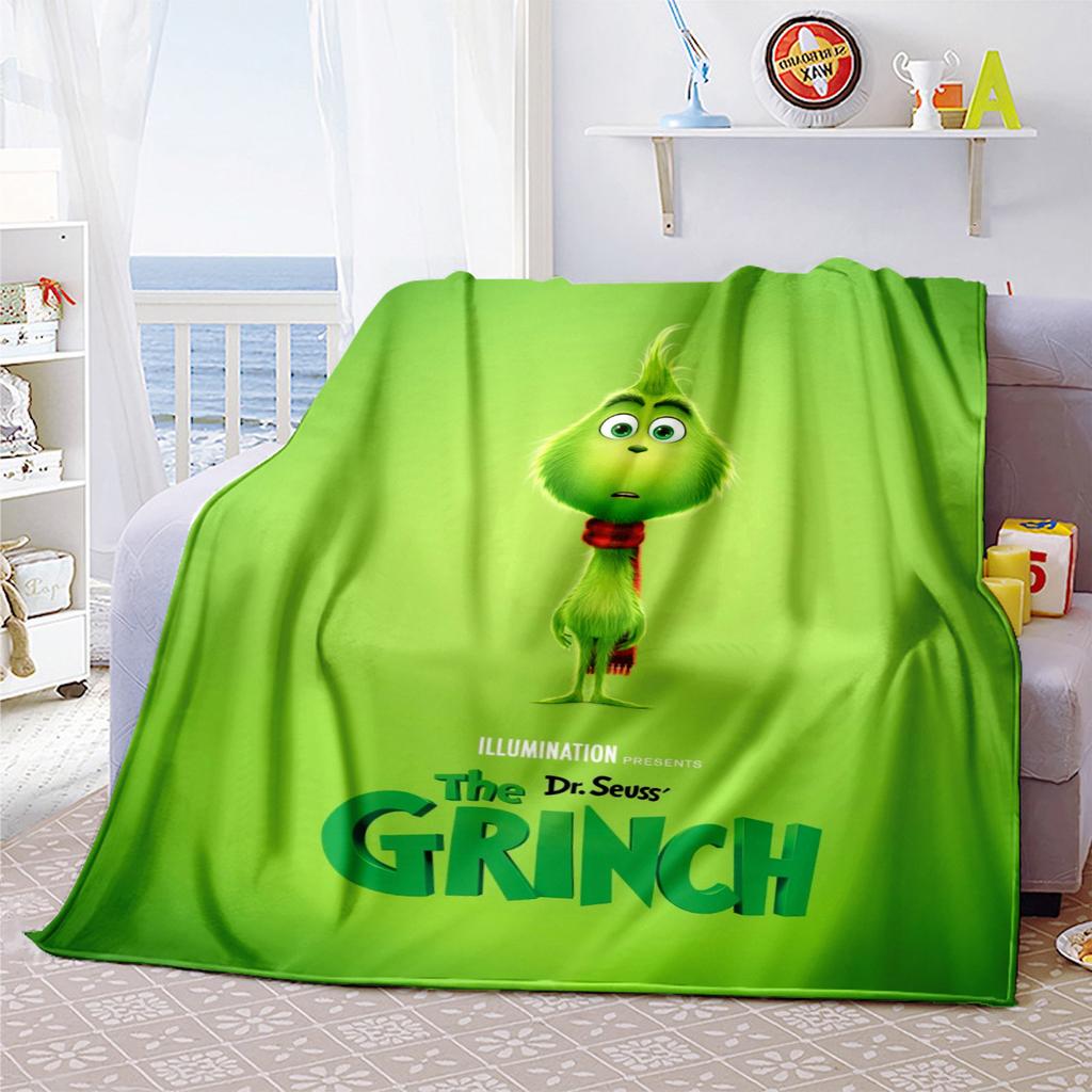 Christmas Gift Comedy Movie How the Grinch Stole Christmas blanket home warming, four season bed decoration sofa cover flannel throwing blanket K4