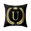 Cover Black And Gold Letter Case Sofa Cushion Cover Home Decor
