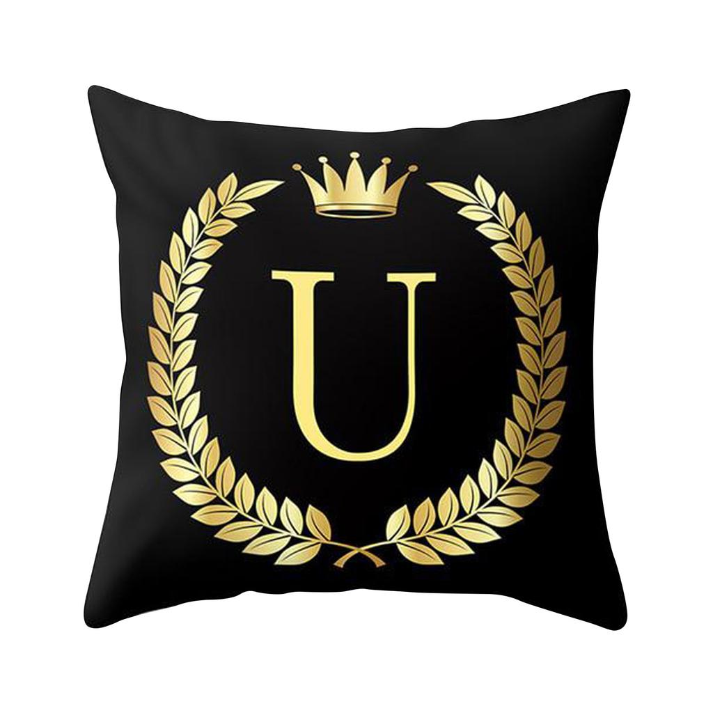 Cover Black And Gold Letter Case Sofa Cushion Cover Home Decor
