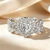 Silver Heart Designed Exquisite Rings for Women Shiny Zirconia Finger Engagement High Quality Hot Sale Jewelry