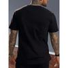 European Sizes Men'S Comfortable Crew Neck Top Featuring a Cartoon Bowling Figure Design, a Slightly Stretchy Sports Casual T-Shirt