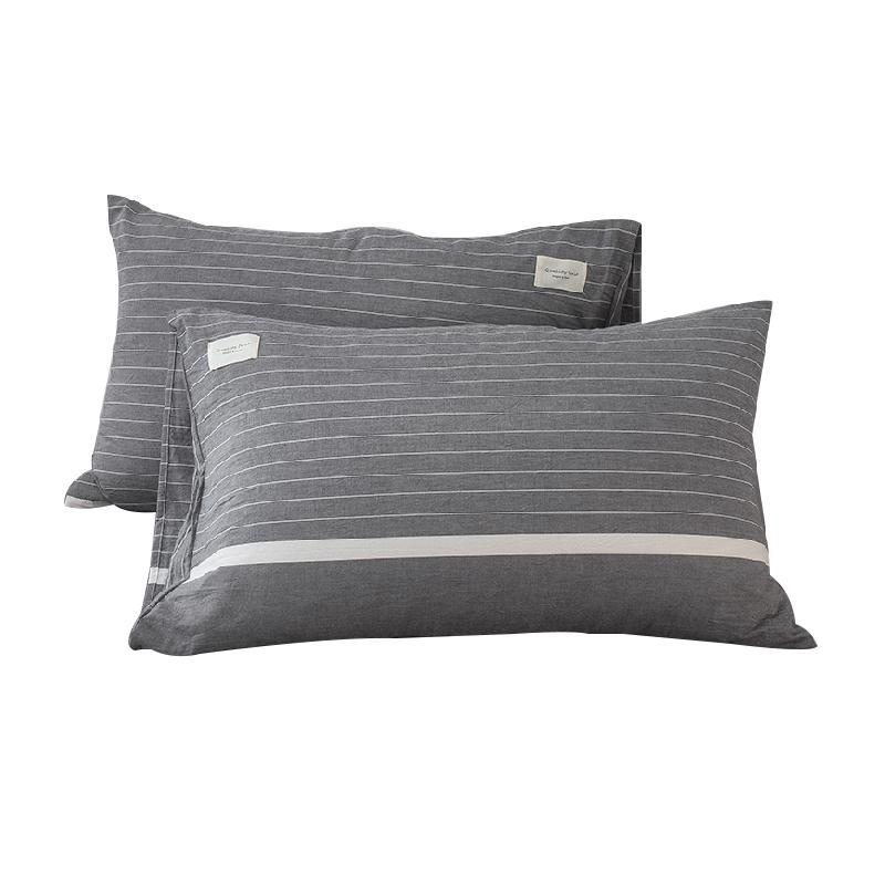 Ins Style Fashion Cotton Solid Color Knitted Washable Pillowcase 2pcs Low-key Simple Breathable Skin-friendly