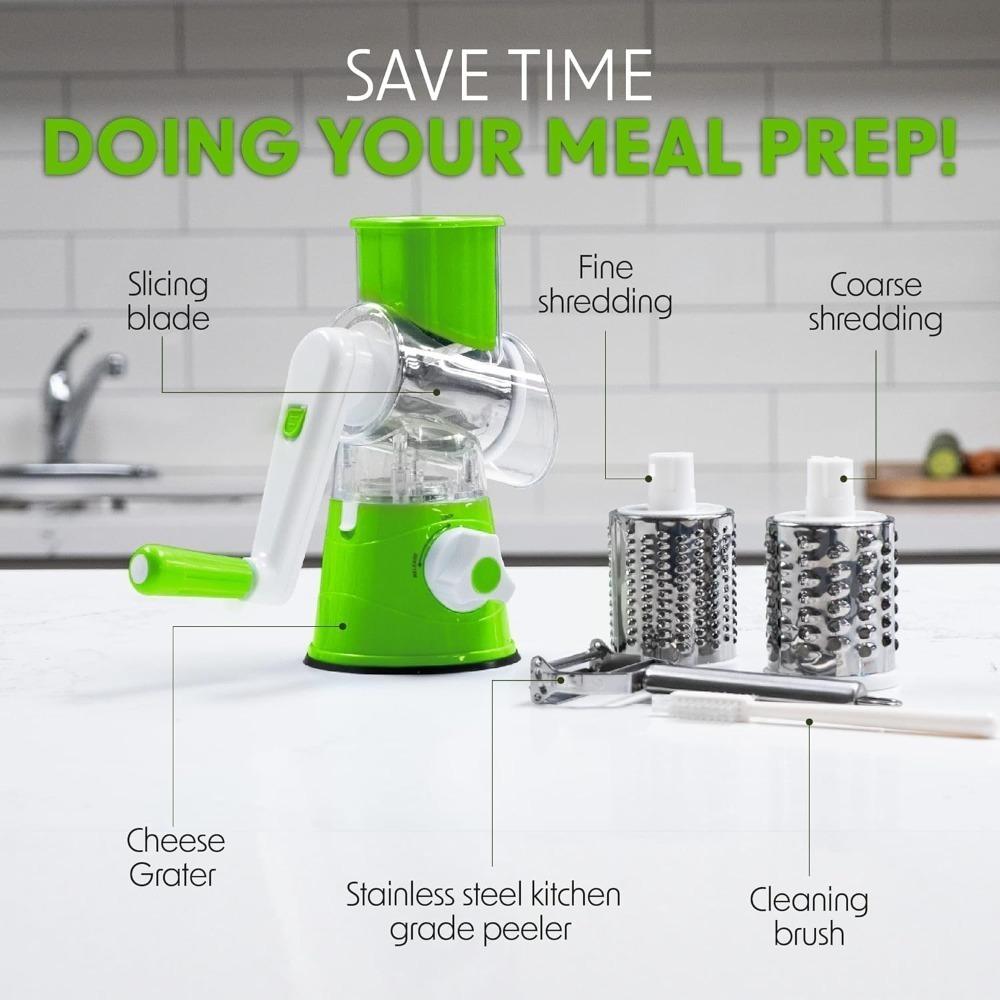 1pc Portable Manual Vegetable Cutter Slicer Multifunctional Round Rotate Mandoline Slicer Potato Cheese Kitchen Gadgets