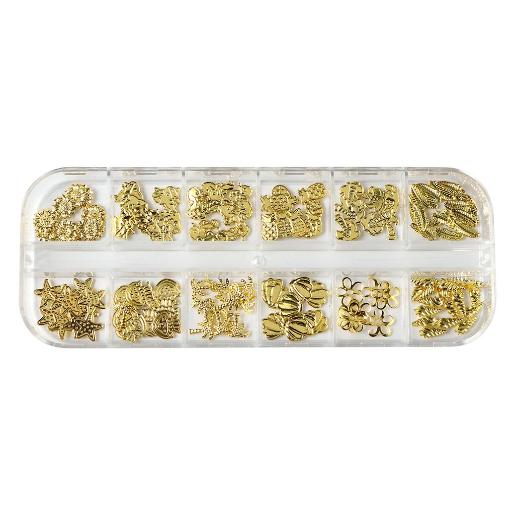 New Nail Art 12-panel Jewelry Summer Ocean Coconut Tree Pineapple Starfish Metal Jewelry