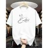 European Size Classic Happy Handwriting Style Easter Men'S Print Short-Sleeve Shirt, Regular Fit Moisture-Wicking Quick-Dry Sports T-Shirt