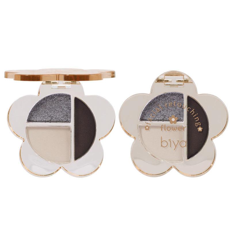 Fard de ochi tăiat, paletă fină de fard de ochi cu flori sidefate strălucitoare, machiaj avansat de culoarea pământului
