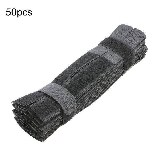 50Pcs Reusable Nylon Magic Tape Cable Tie Fasten Straps Wire Holder Organizer