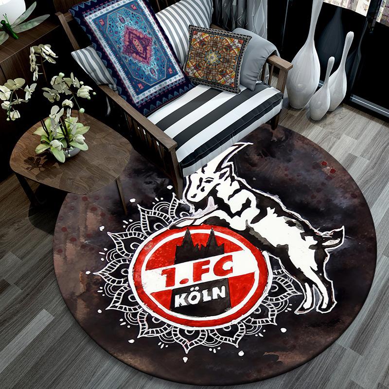1. FC Köln Round Area Rug,Carpet Rug for Living Room Bedroom Sofa Playroom Decor,Non-slip Floor Mat